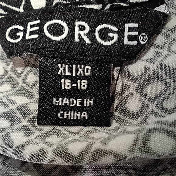 GEORGE Women's Tunic Blouse Top XL Grey Polyester Spandex Polka Dot Lightweight - Picture 4 of 5